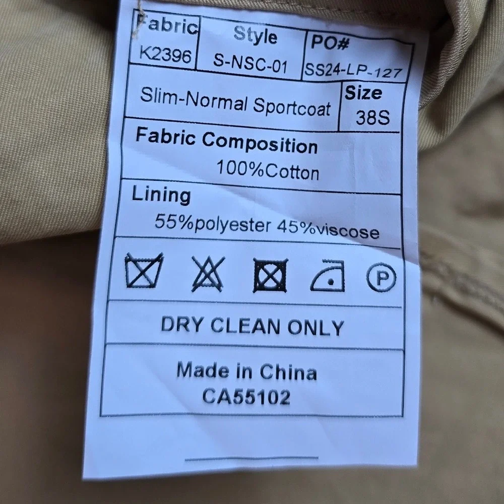 Spier Mackay Mens Khaki Unstructured Slim Normal Sportcoat Blazer Size 38S
